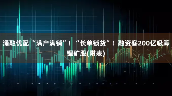 涌融优配 “满产满销”！“长单锁货”！融资客200亿吸筹锂矿股(附表)